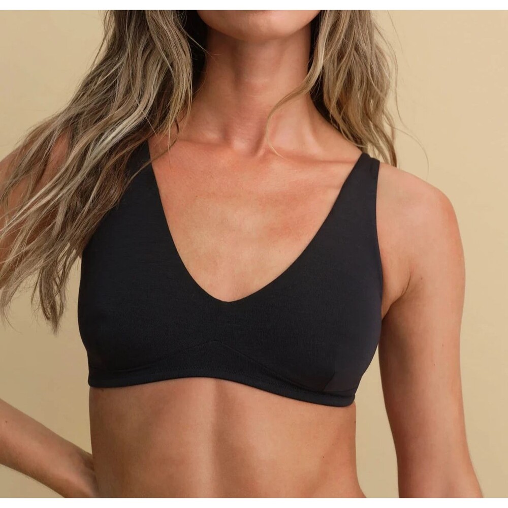 MATE THE LABEL WOMEN'S TENCEL COMFORT WIRELESS U NECK BRA BLACK NEW SZ XS